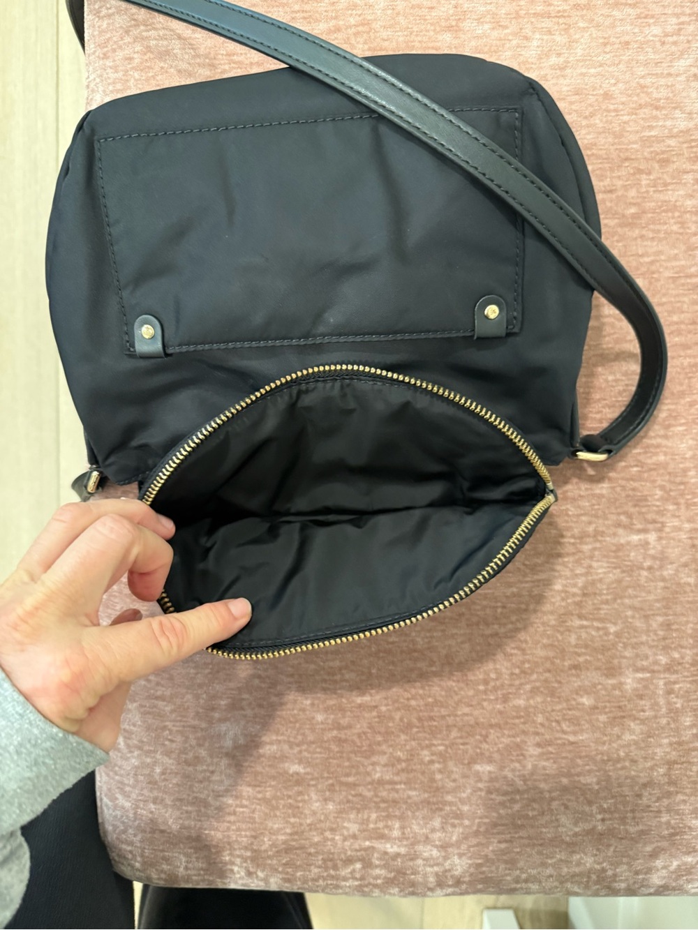 Marc Jacobs Black Nylon Messenger Bag with Gold Accents - Picture 4 of 8